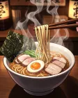 A steaming anime style ramen bowl illustration — AI-generated example render