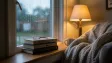 A cozy rainy-day reading nook interior — AI-generated example render