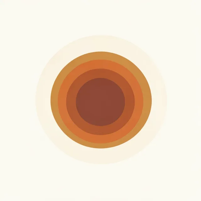 Flat concentric sun circles in a warm poster palette