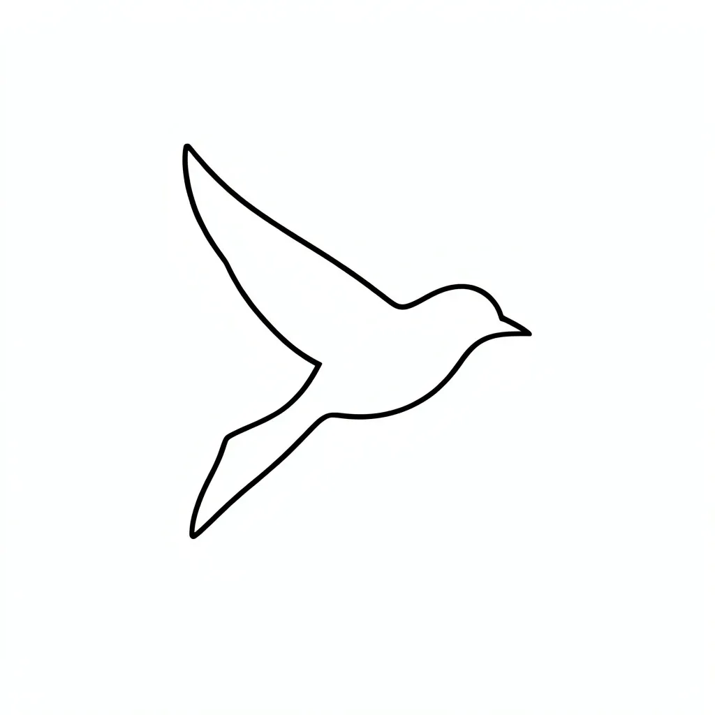 A single-line swallow bird logo mark on white — AI-generated example render