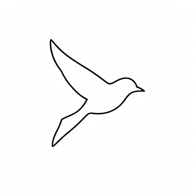 A single-line swallow bird logo mark on white — AI-generated example render