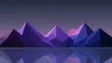 A low-poly mountain range at dusk with mirror lake