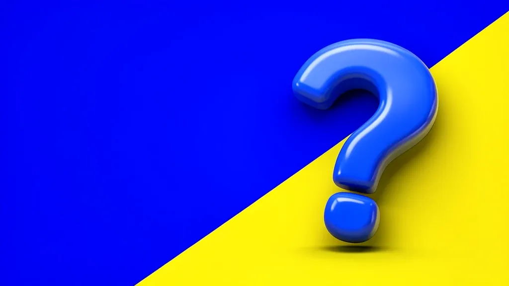 A glossy 3D question mark quiz thumbnail on split colors