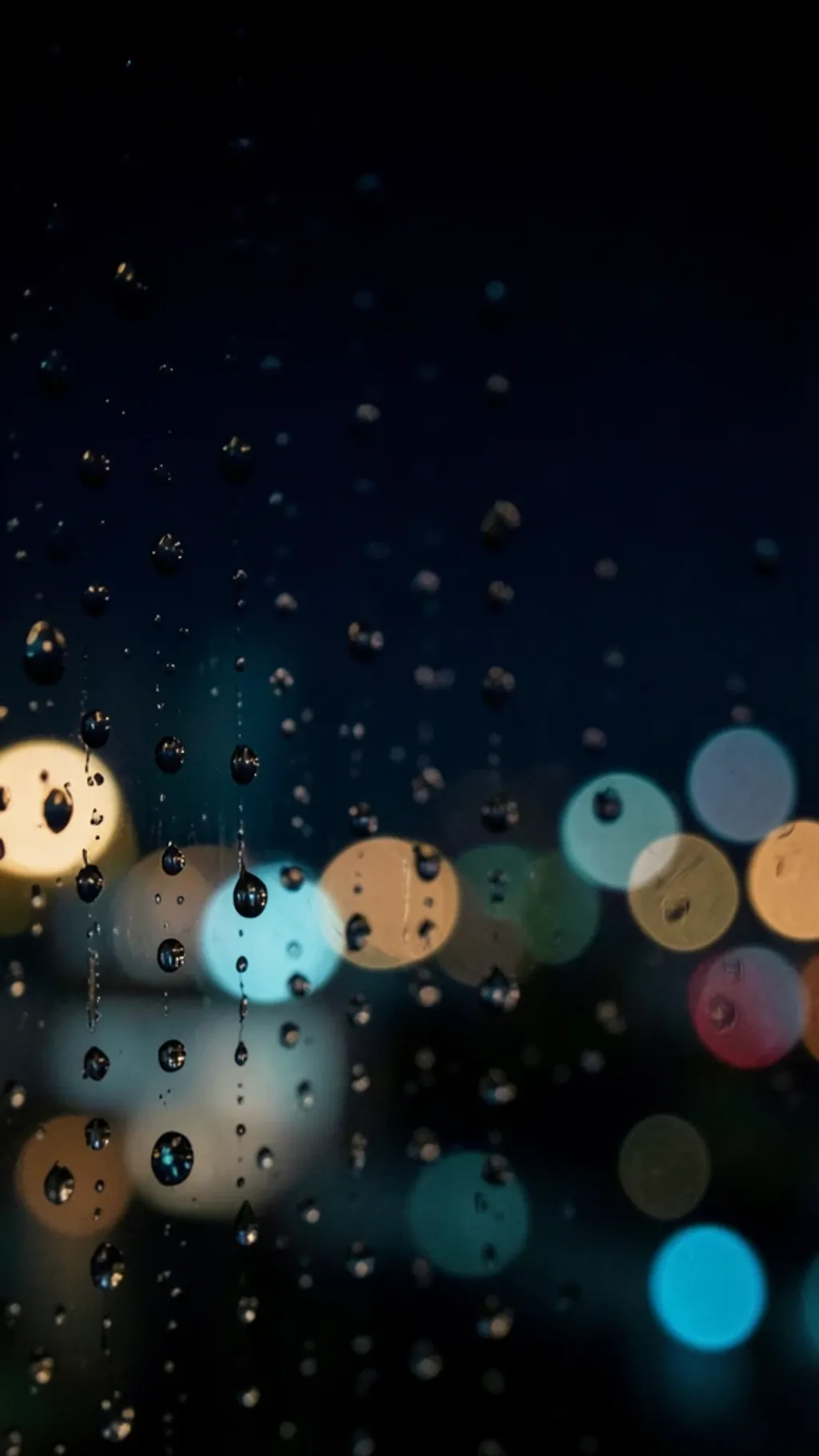 A macro of rain droplets on a night window — AI-generated example render