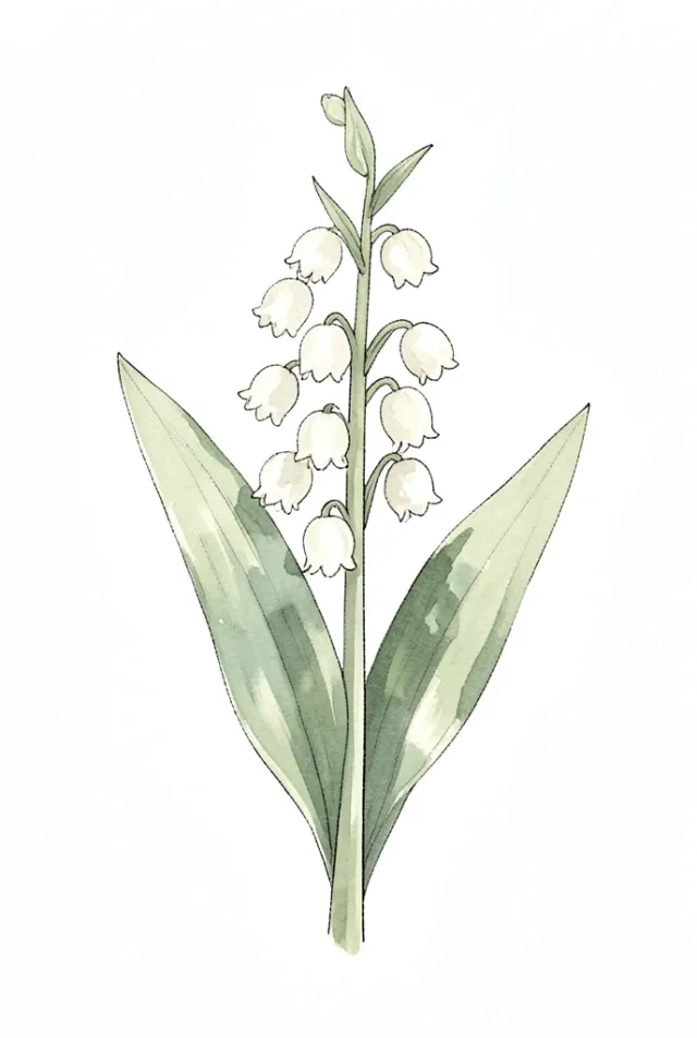 A watercolor lily of the valley botanical print — AI-generated example render