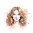 A watercolor avatar dissolving into pigment splashes on white